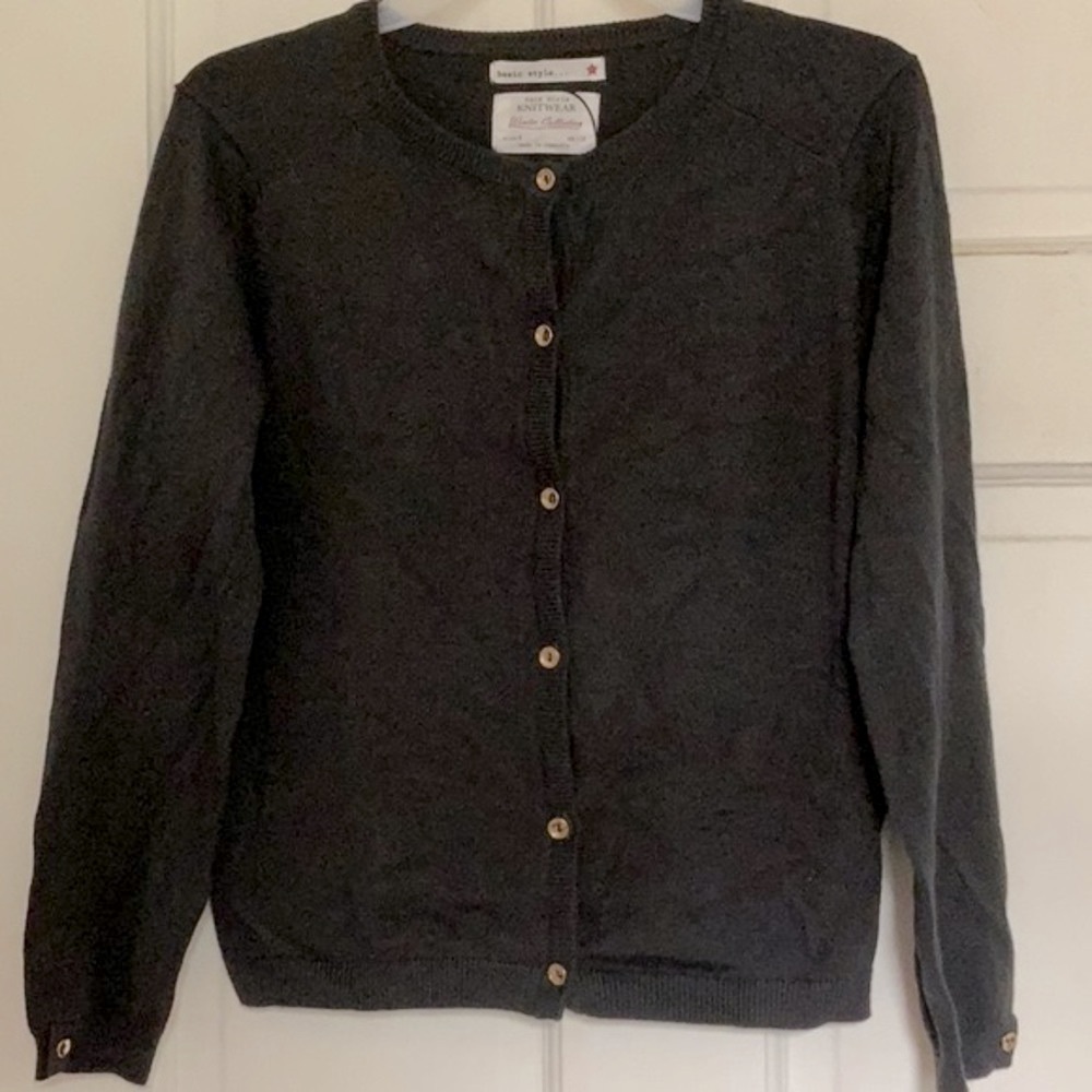 NWOT Zara girls slate gray knit cardigan in size 8